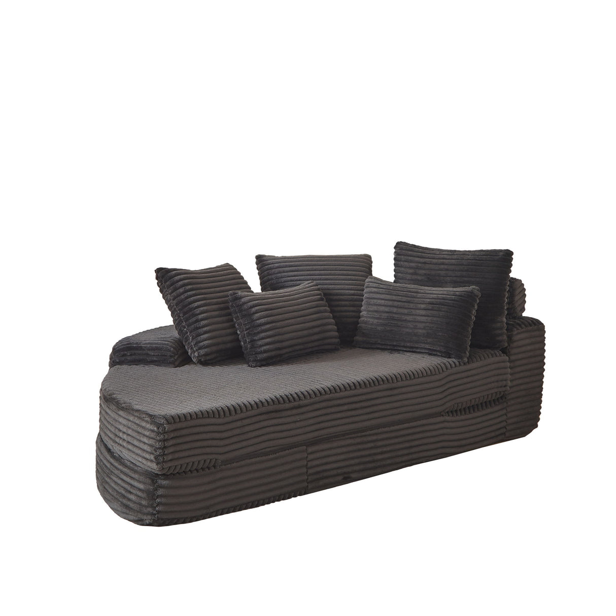 Semi Circular 2 In 1 Sofa Bed With Neck Pillow And Throw Pillows