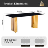 Rectangular Dining Table - Gold / Black