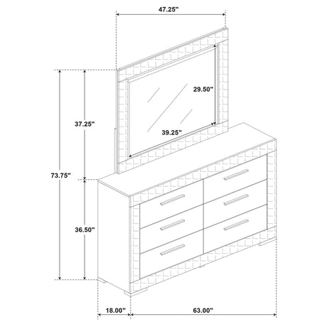 Pierce - 6 Drawer Dresser And Mirror
