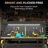 Adjustable Height Workbench, Includes Drawers, Power Outlet, LED Light, Wheels Or Leveling Feet - Black