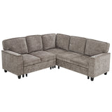L-Shaped Sofa With Pull Out Sofa Bed With USB