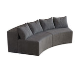 Curved Sectional Sofa With 4 Pillows, Modular Semi Circular Design