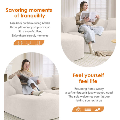 Combined Sofa With 4 Pillows