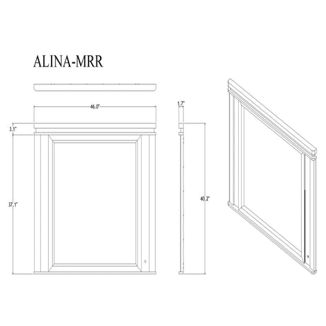 Adalid - Square Shaped Mirror With LED Lighting And Glittered Detailing - White