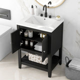Modern Bathroom Vanity With Sink And Open Shelf