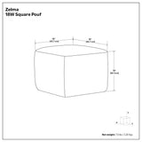 Zelma - Square Woven Outdoor / Indoor Pouf - Cream / Natural