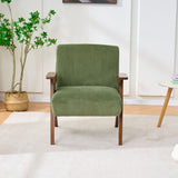 V-Shaped Armrest Accent Chair - Brown / Green