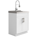 Hennessy - Deluxe Laundry Cabinet With Faucet And Stainless Steel Sink