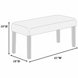 Contemporary Dining Bench Soft Upholstered