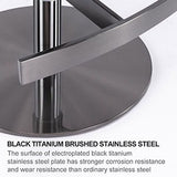 Titanium Stainless Steel Bar Stool, Grade Modern Bar Chair With Backrest, Swivel Adjustable Height For Kitchen Counter And Dining Room