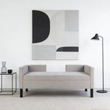 Upholstered Ottoman With 2 Bolster Pillows For Living Room - Gray