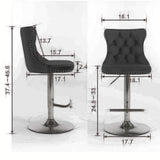 Swivel Barstools Adjusatble Seat Height From 25-33", Modern Upholstered Base Bar Stools With Backs Comfortable Tufted For Home Pub And Kitchen Island (Set of 2)