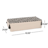 Kiki - Rectangular Pouf Ottoman Floor Cushion Natural - Black