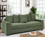 Luxe Sofa With 5 Matching Toss Pillows, Sleek Design, Spacious And Comfortable 3 Seater Couch