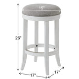 Backless Swivel Stool With Upholstered Seat