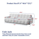 Cloud Series Minimalist Button Tufted Square Arm 3 Seater Sofa