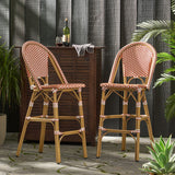 Outdoor Pe Rattan French Barstool Set