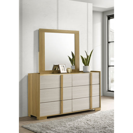 Lincoln - 6 Drawer Dresser With Mirror - Natural