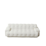 Cloud Series Minimalist Button Tufted Square Arm 3 Seater Sofa