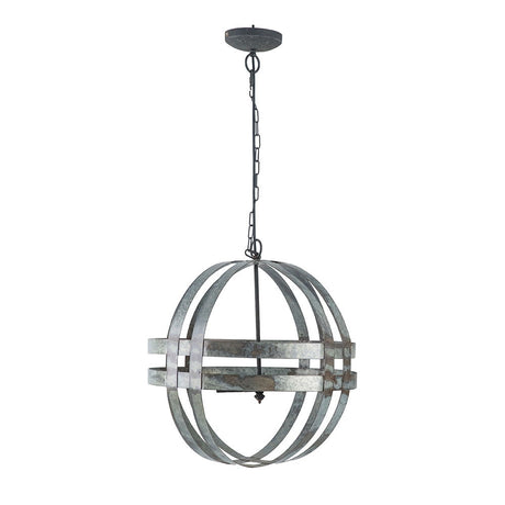 4 Light Galvanized Chandelier, Hanging Light Fixture With Adjustable Chain For Kitchen, Bulb Not Included - Gray