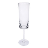 Oval Halo Unbreakable Plastic Champagne Flutes (Set of 4), Acrylic Wedding Mimosas Glasses, 4Oz - Clear