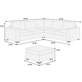 Contemporary Sectional Set With Ottoman