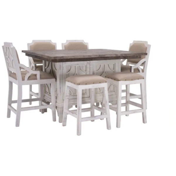 Westgate Pub Table 4 Stools & 2 Backless - WESTPB+WESTPUB+WGBBWx4+BARFBNWx2