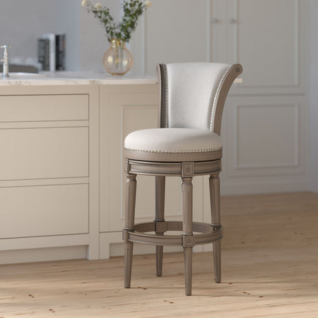 Swivel Barstool With High-Back