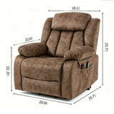 Recliner Lift Chair With Massage & Heating For Living Room - Brown