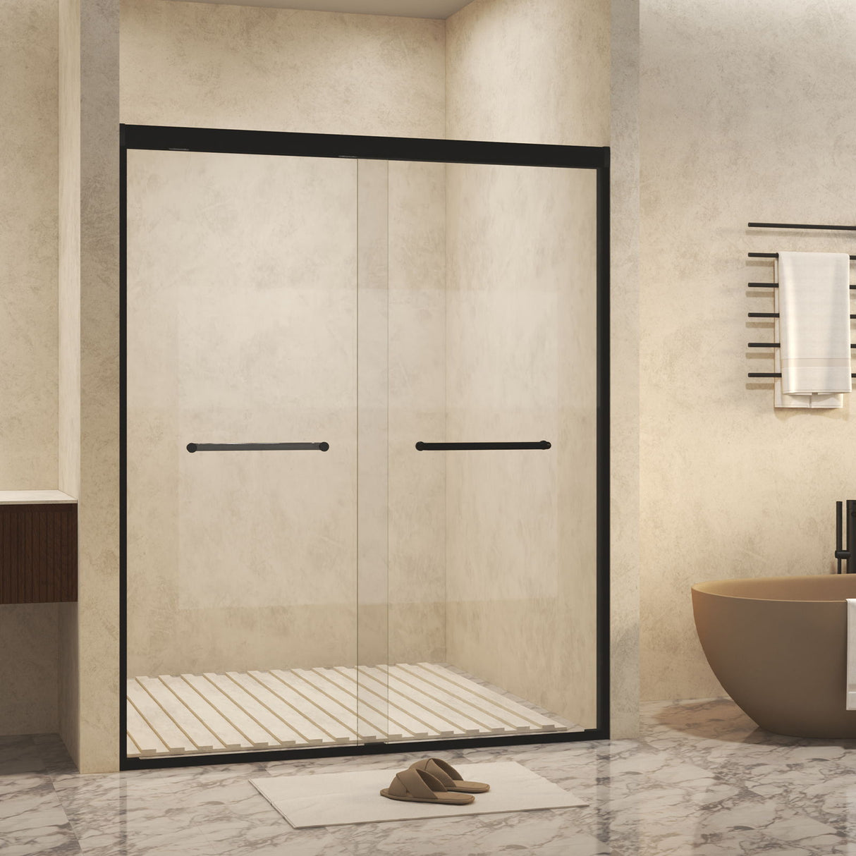 Double Sliding Shower Door With Explosion Proof Film
