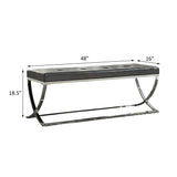 Curve Leg Bench With Upholstery - Black