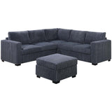 Contemporary Sectional Set With Ottoman