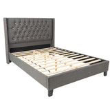 Contemporary Style Bed With Diamond Tufted Headboard
