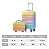 Luggage Set 14" / 20" With Combination Lock And Cosmetic Case