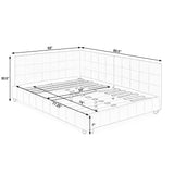 Elegant Storage Upholstered Tufted Bed Frame With Backrest And Armrests