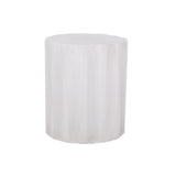 Outdoor End Table With Soft Wave Edge - Antique White