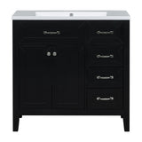 Modern Bathroom Vanity With Sink, Freestanding With Drawers And Doors