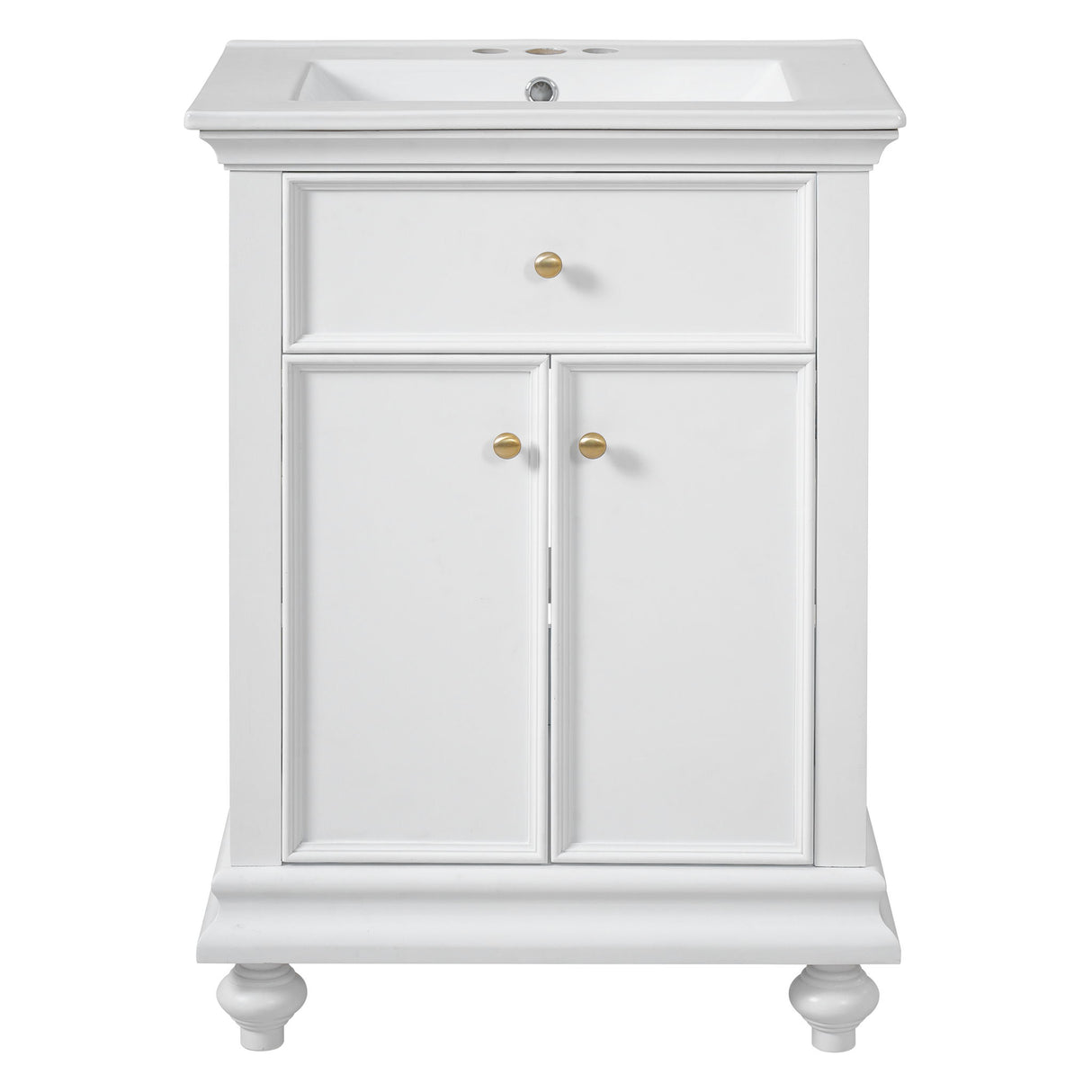 Modern Bathroom Vanity With Tip-Out Drawer And Soft-Close Hinges