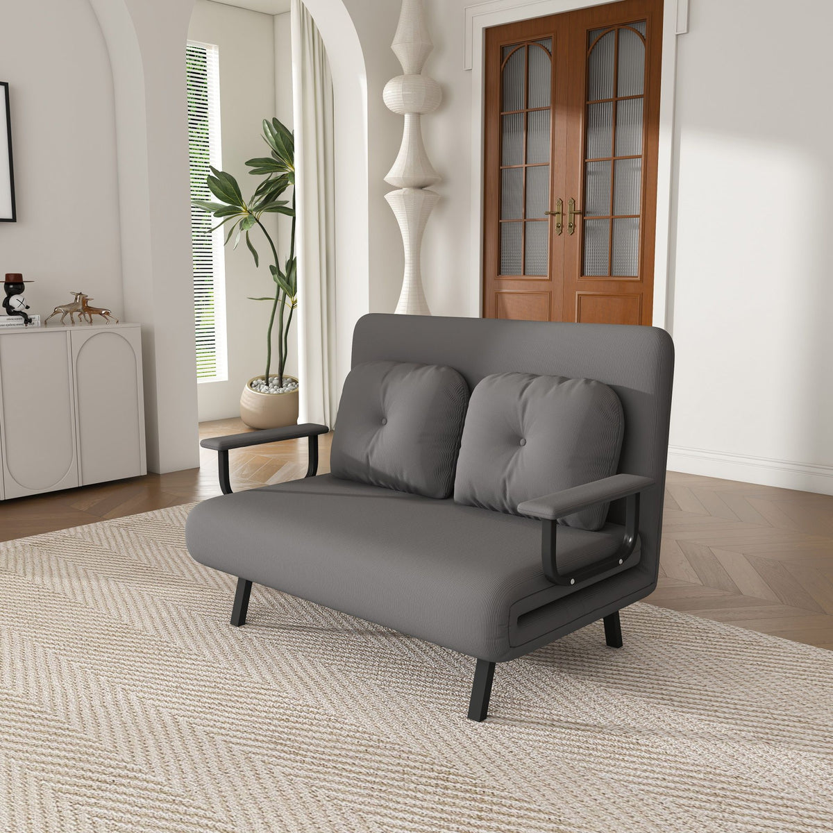 5 In 1 Convertible Sofa Bed For 2 With Adjustable Backrest