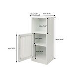 Louvered Door Bathroom Low Cabinet With Multi Layer Storage - White