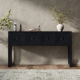 Geometric Carved Console Table With 3 Soft Close Drawers
