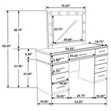 Sarah - 9 Drawer Vanity Desk With Mirror Set - White
