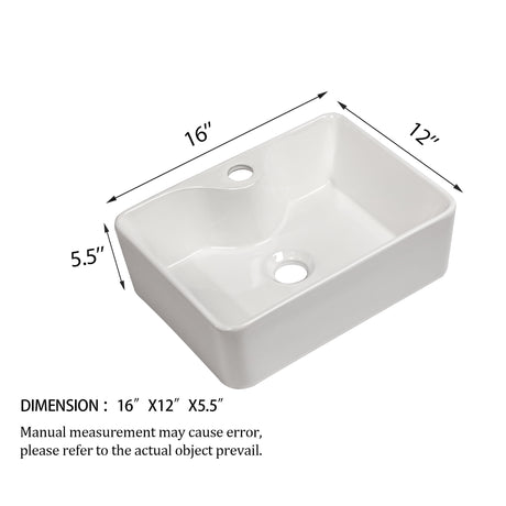 Modern Ceramic Rectangular Vessel Bathroom Sink With Sleek Design