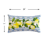 Summer Fresh Lemon Lumbar Outdoor Pillows - Multi