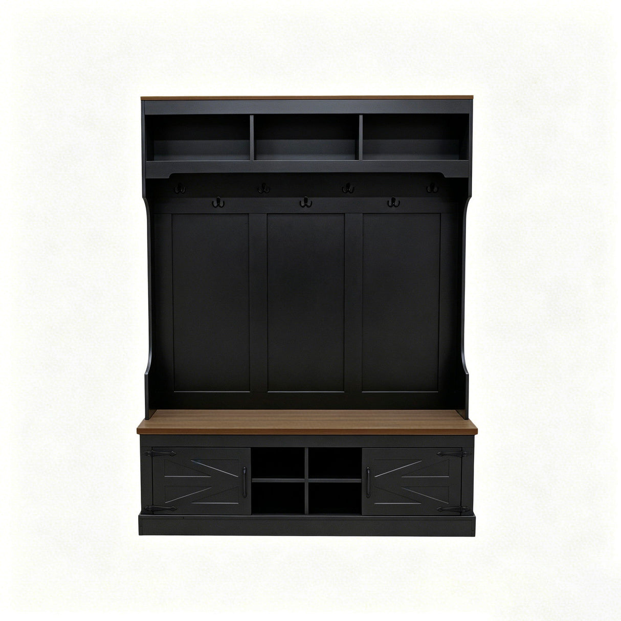Farmhouse Hall Tree With Bench And Shoe Storage