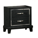 Nightstand With USB Port, Tapered Legs - Black