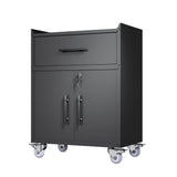Rolling Metal Tool Storage Cabinet, Lockable Garage Storage Cabinet, Locking Metal Storage Cabinet With Wheels, Rolling Tool Chest, Assembly Required - Black