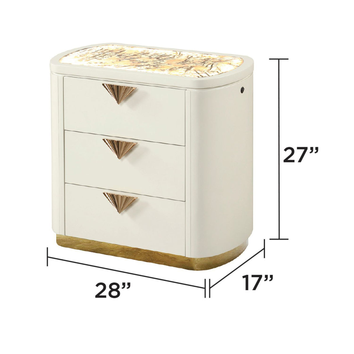 La Pierre - 3 Drawer Nightstand - Beige