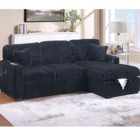 Convertible Sectional Upholstered Sleeper Sofa With Storage Chaise