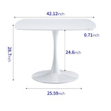 Table Mid-Century Dining Table For 4-6 People With Round Table Top, Pedestal Dining Table, End Table Leisure Coffee Table